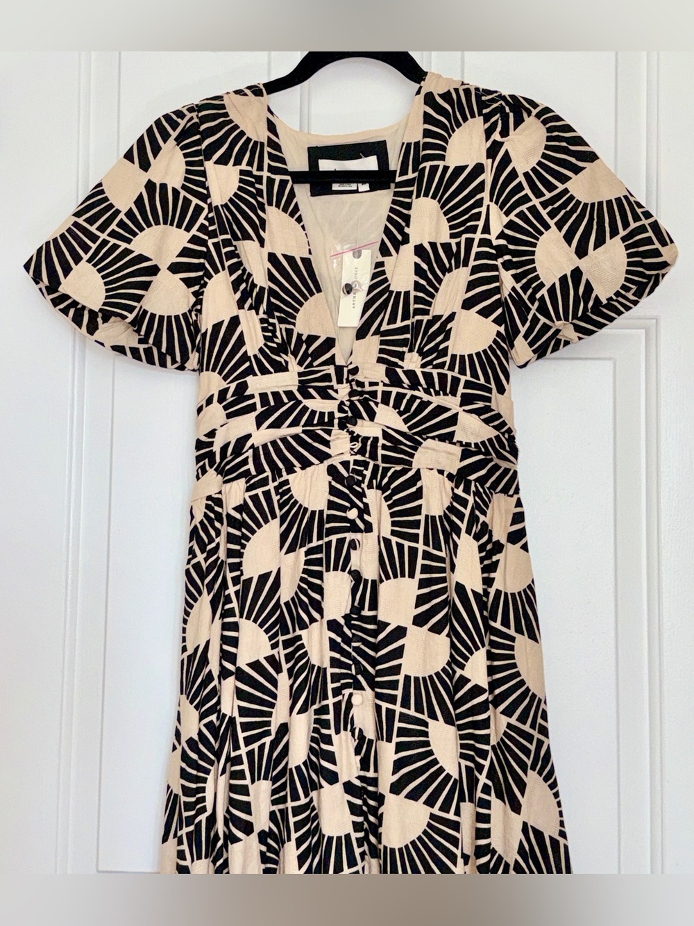 NWT Anthropologie Katerina V-Neck Puff Sleeve Dress Sz: XXS - Picture 6 of 12
